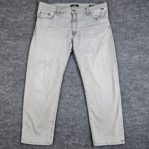 Mavi Zach Straight Leg Jeans Men's 40x30 Grey Med Wash Denim Stretch Casual